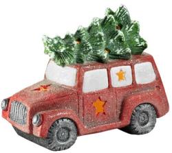 Dekorcia MagicHome Vianoce, Minivan so stromekom, 1 LED, 3xAAA, keramika, 35x19x29 cm
