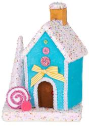 Dekorcia MagicHome Vianoce Candy Line, domek, modr, 19x27 cm