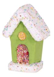 Dekorcia MagicHome Vianoce Candy Line, domek, zelen, zvesn, 11x16 cm