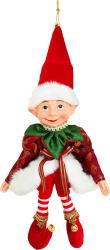 Dekor�cia MagicHome Vianoce, elf, textil, �erven�, 14/35 cm