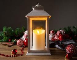 Lamp MagicHome Vianoce, LED, 3xAAA, plast, biely, 14x14x33 cm, pohybliv plame