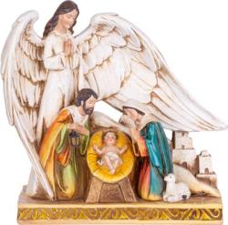 Dekorcia MagicHome Vianoce, Svt rodinka pod krdlami anjela, polyresin, 21,5 cm