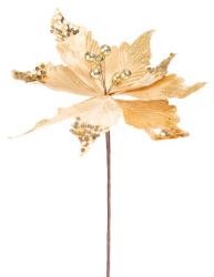 Kvet MagicHome Vianoce, Poinsettia, zlat, stonka, 46 cm, vekos kvetu: 30 cm