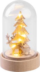 Dekorcia MagicHome Vianoce, stromek v kupole, LED, tepl biela, interir, 5,5x9 cm