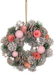 Veniec MagicHome Vianoce, zvesn, ruovo-oranov, 25 cm