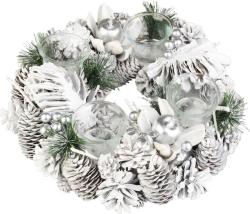 Veniec MagicHome Vianoce, adventn, biely, 32 cm