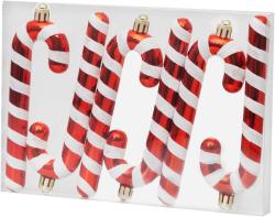 Dekorcia MagicHome Vianoce, Vianon lzanka, bielo-erven, 12,5 cm, bal 6ks