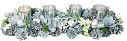 Ikebana MagicHome Vianoce, pr�rodn�, adventn�, so strieborn�mi poh�rikmi, strieborn�, 16x5