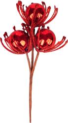 Vetvika MagicHome Vianoce, s guami, erven, 22 cm