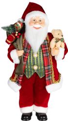 Dekorcia MagicHome Vianoce, Santa, s darekom a medveom, erven, 46 cm