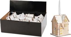 Dekorcia Domek, 3xLED, mix vzorov, 1x CR2032, Sellbox 12ks