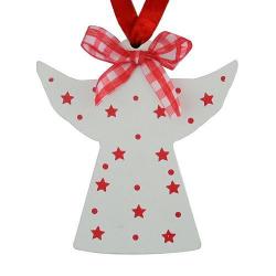 Ozdoba MagicHome Vianoce, Anjel biely, zvesn, 10 cm, bal. 5 ks