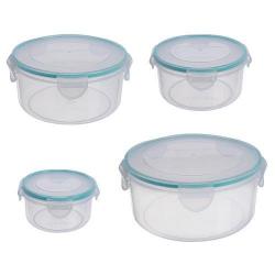 Doza MagicHome Lunchbox set 07x4 0,40/0,80/1,50/2,30 lit, sada 4 ks, okrhle, klip, PP