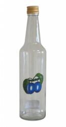 Fľaša sklenená so zátkou na závit 0,5L Classic Slivka