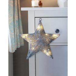 Hviezda MagicHome Vianoce, 20 LED, 30x6 cm, 3xAA, interir