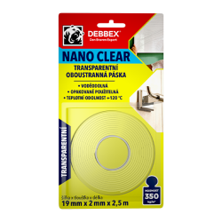 Obojstrann pska NANO Clear 19mm x 2,5 m