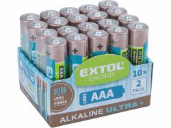 Batria alkalick 20ks, 1,5V, typ AAA, EXTOL ENERGY
