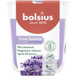 Svieka Bolsius True Scents, levandua, 80x73 mm, v skle
