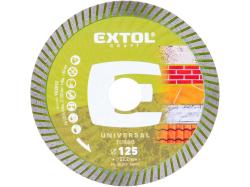 Kot�� rezn� diamantov� Turbo, 125x2,0mm, such� a mokr� rezanie, EXTOL CRAFT