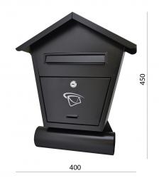 Schránka poštová 400x450x70mm, čierna