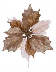 Kvet MagicHome Vianoce Poinsettia Glitedgeer.Copper, meden, stonka, vekos kvetu: 23 cm,