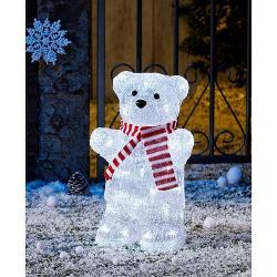 Dekorcia MagicHome Vianoce, Polrny medve biely, 40 LED studen biela, akryl, 230 V, 50