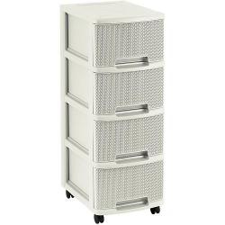 Komoda Curver KNIT 4x10L, Oasis white, 26x35x68 cm