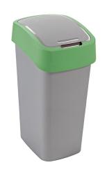 K Curver FLIP BIN 45 lit., edostrieborn/zelen, na odpad