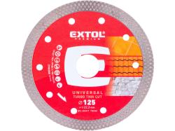 Kot�� rezn� diamantov� Turbo Thin Cut, o125x1,4mm, such� a mokr� rezanie, EXTOL PREMIUM