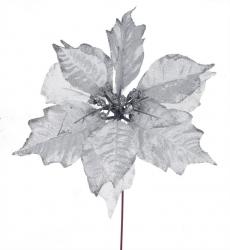Kvet MagicHome Vianoce Poinsettia Glitedgeer.Silver, strieborn, stonka, vekos kvetu: 23