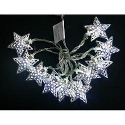 Reaz MagicHome Vianoce Metal Star, stieborn, 2xAA, interir