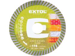 Kot�� rezn� diamantov� Turbo, 115x2,0mm, such� a mokr� rezanie, EXTOL CRAFT