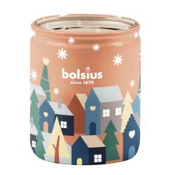 Svieka Bolsius True Glow, 82x68 mm, lieskov orieok/vanilka, v skle