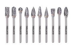 Sada karbidov�ch fr�z, 10ks, o6mm, stopka o3mm, celkov� d�ka 50mm, EXTOL INDUSTRIAL